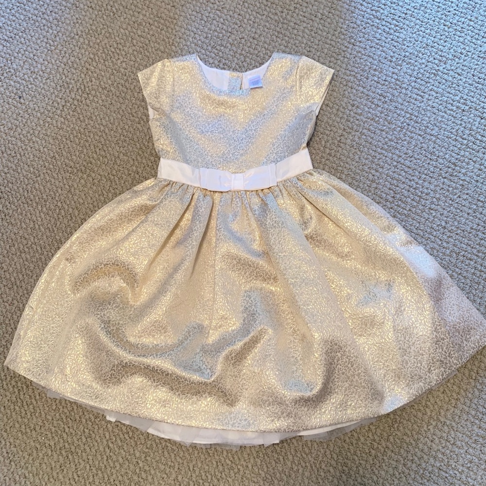 Gymboree Girls Gold Dress. Size 8. With crinoline.